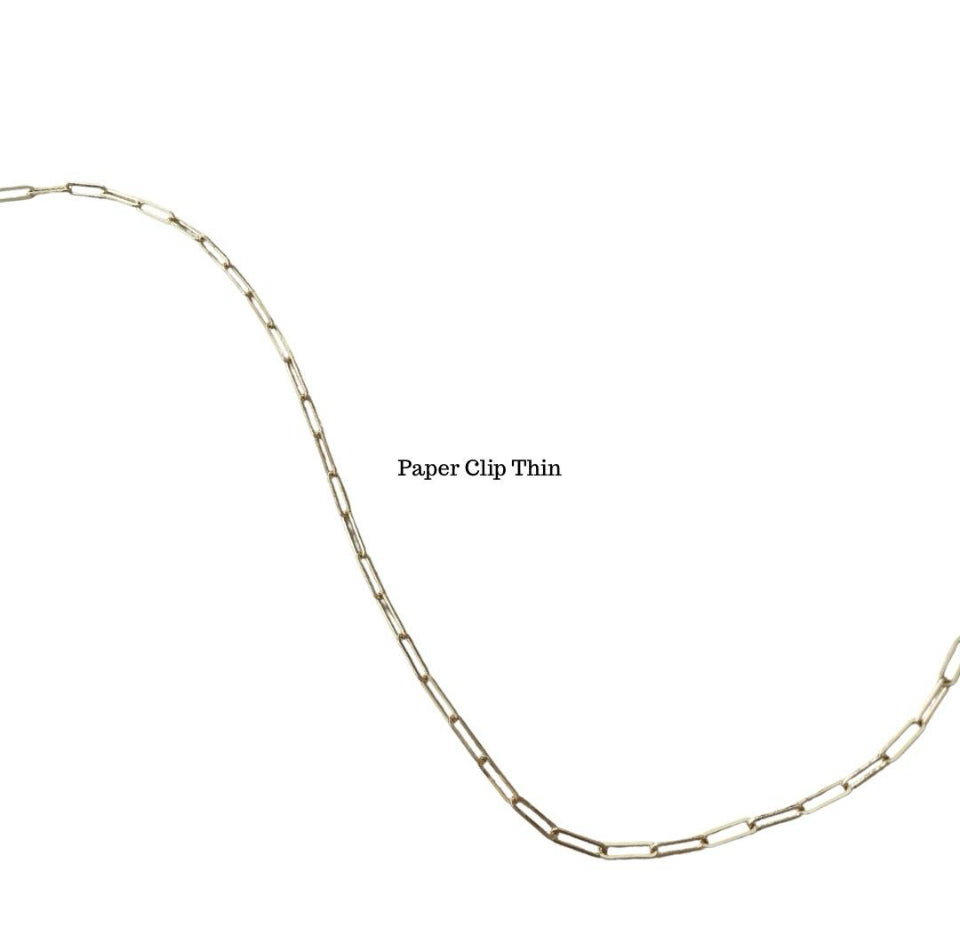 LINDA PAPER CLIP CHAIN 16 INCH (THIN)