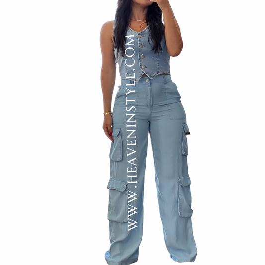 Sarah Linen Cargo Pants